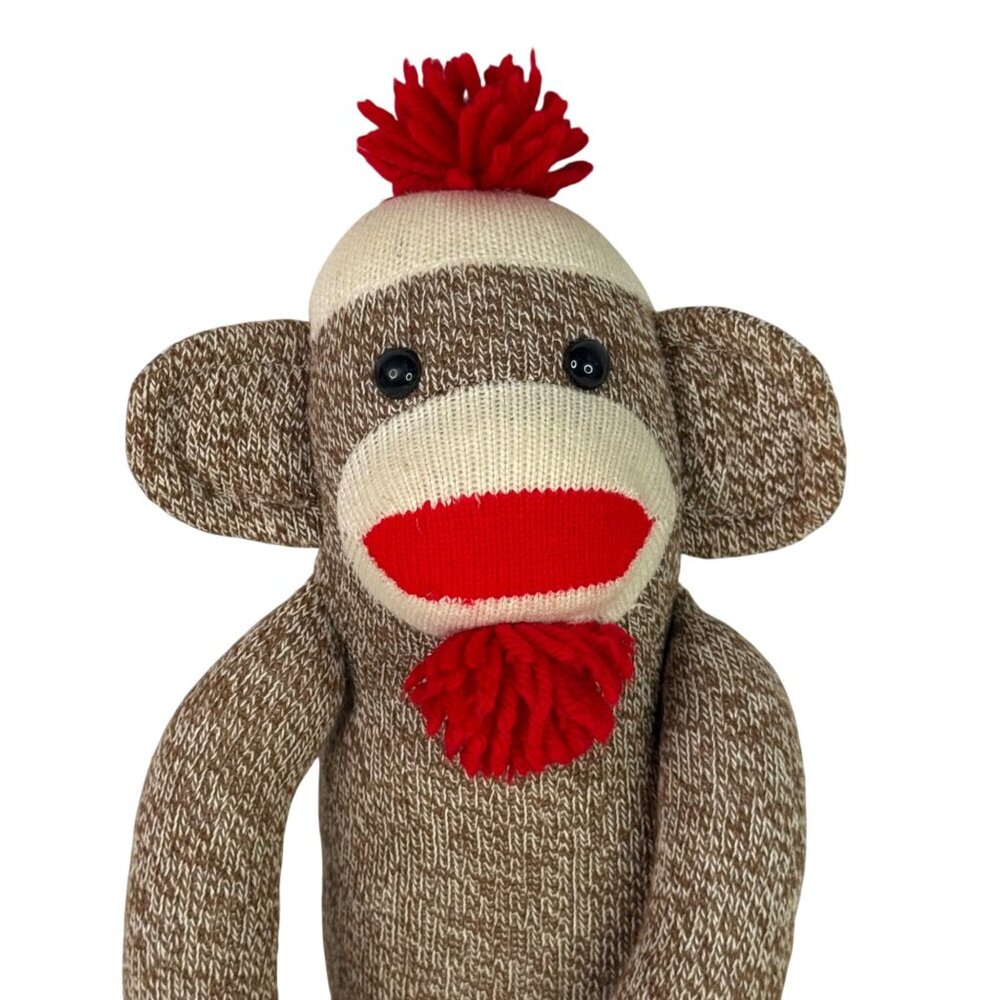 Ozark Mountain Kids Sock Monkey Plush Brown & Cream 20 Inches Stuffed Animal VTG - Picture 3 of 11
